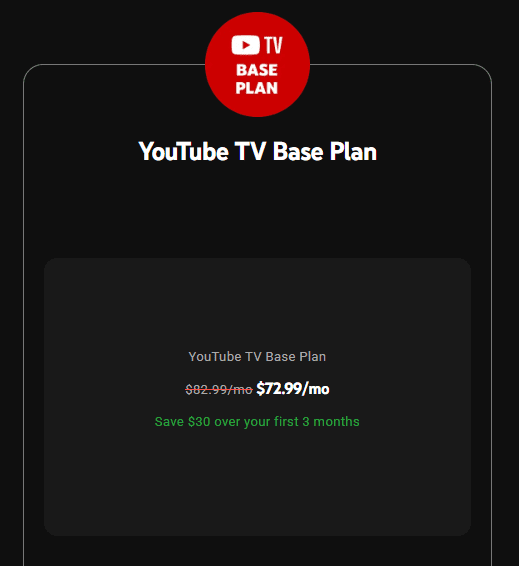 Youtube Tv Base Plan Youtube Tv Base Plan