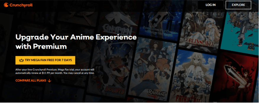 Official Crunchyroll Premium Page