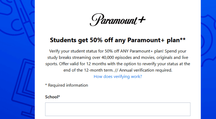 Paramount Plus Student Discount
