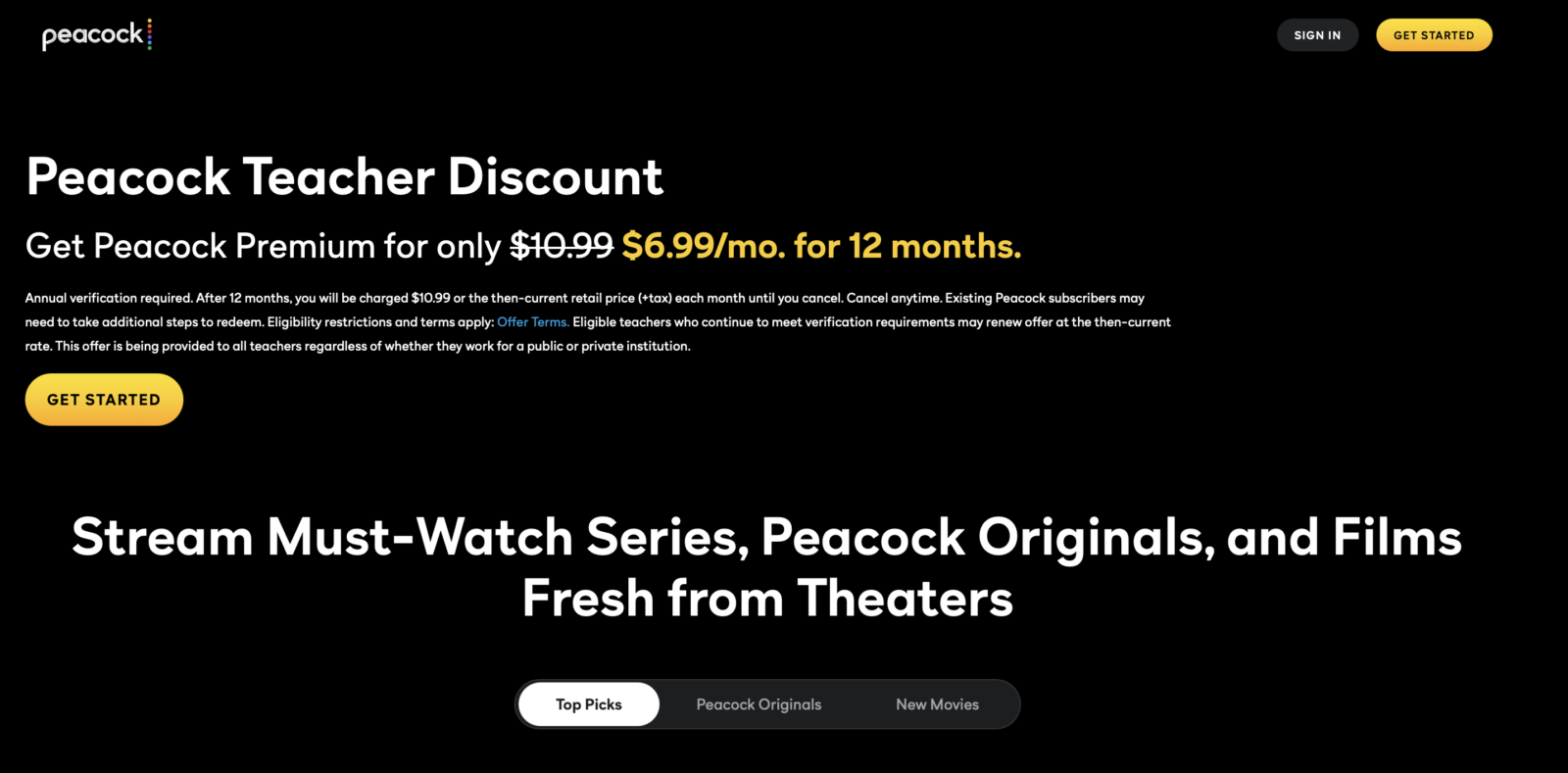 Peacock Teacher Discount