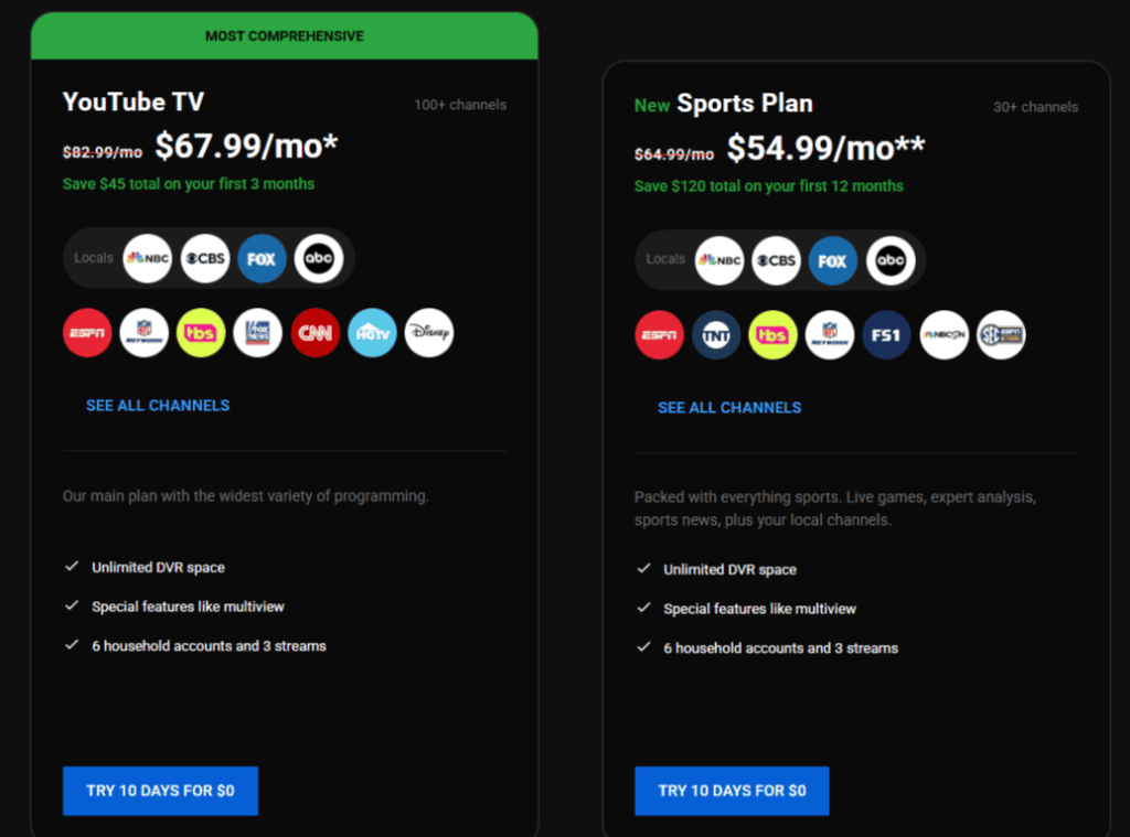 YouTube TV Packages & Add-ons Pricing (2026)